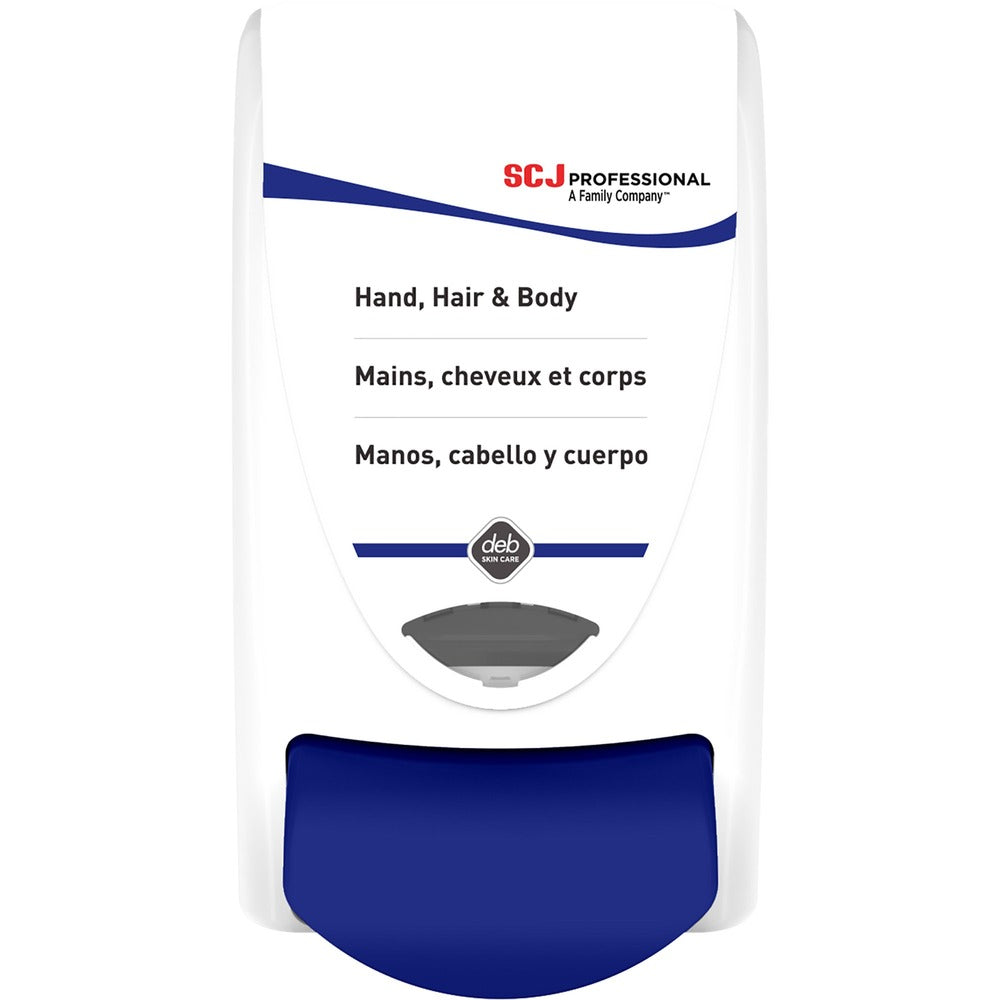 Image of S.C. JOHNSON & SON, INC Dispenser,Manual,f/Hand/Hair/Body Wash,1 L Cap,White/Blue