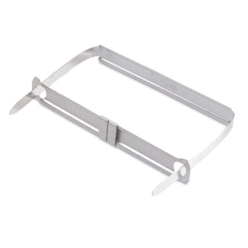 Image of ACCO Standard Two-Piece Two-Prong Paper Fastener Base and Compressor Sets, 2" Capacity, 2.75" Center to Center, Silver, 50/Box