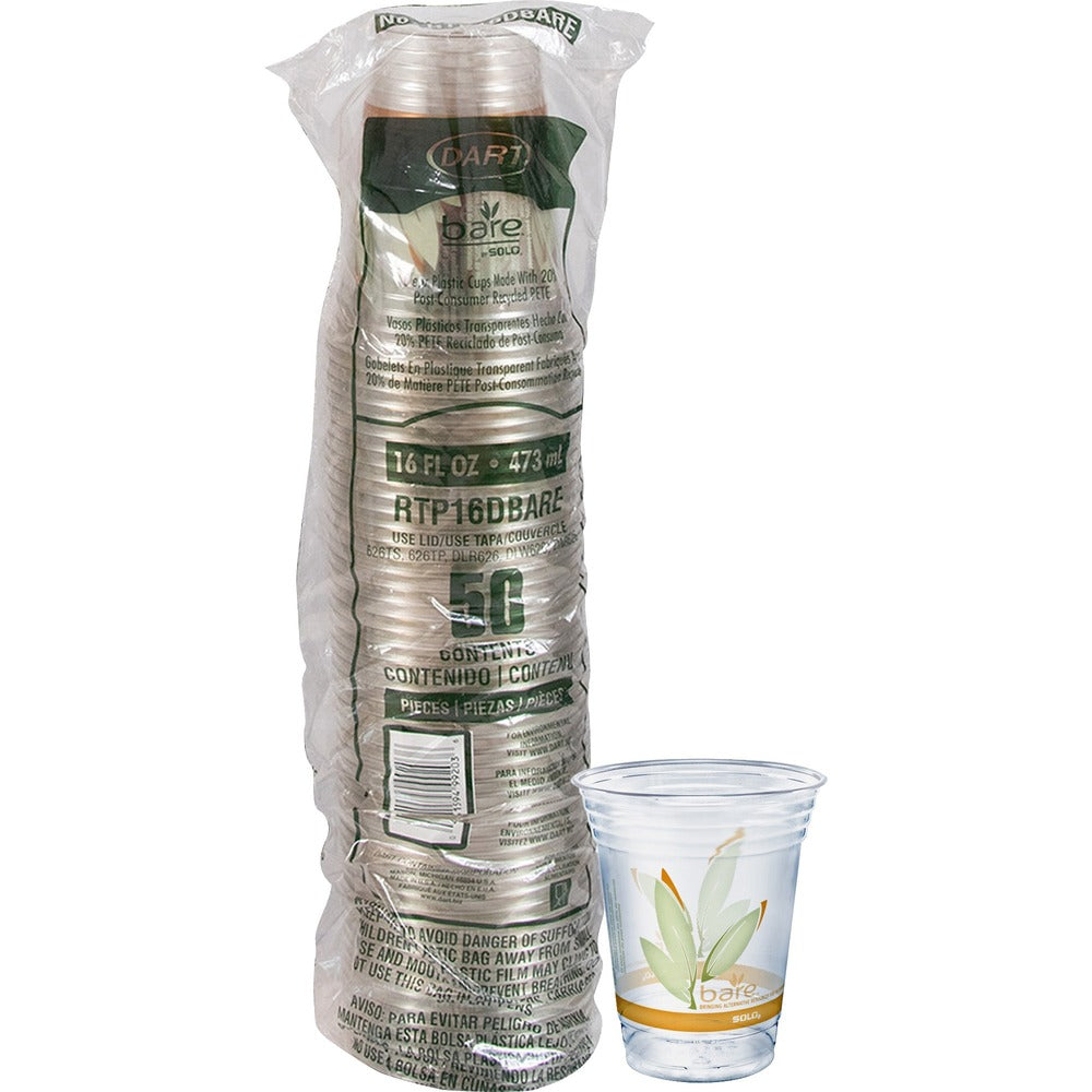 Image of Solo Cup Company Cold Cups, Eco-Forward, 16oz, 50/PK, Clear