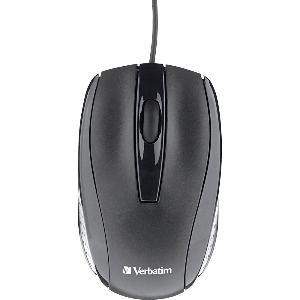 Image of Verbatim Optical Mouse, Corded, PC/Mac/Linux,Chrome, BK