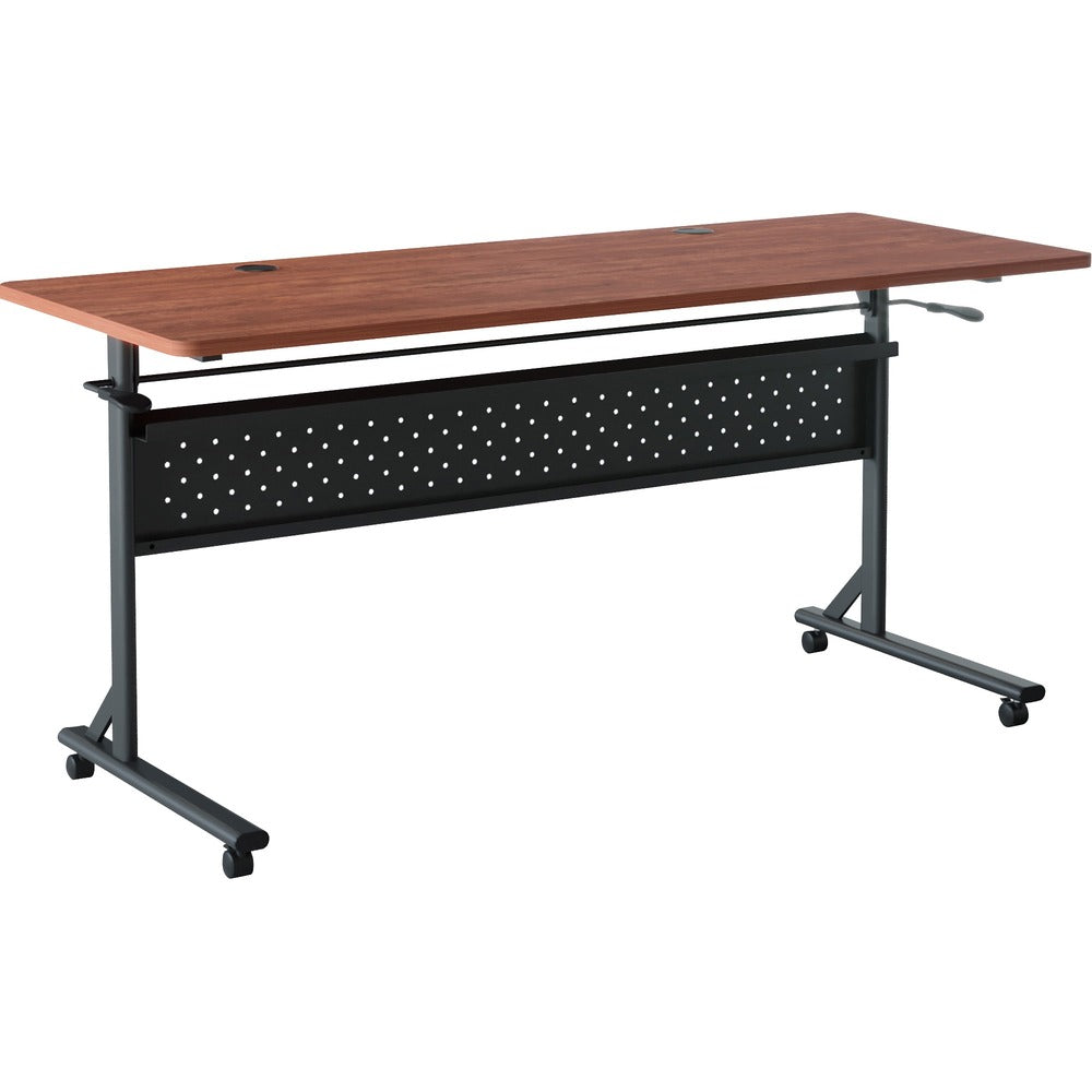 Image of Lorell Table,Flip/Nesting,w/Modesty Panel,60"x24"x29-1/2",Cherry