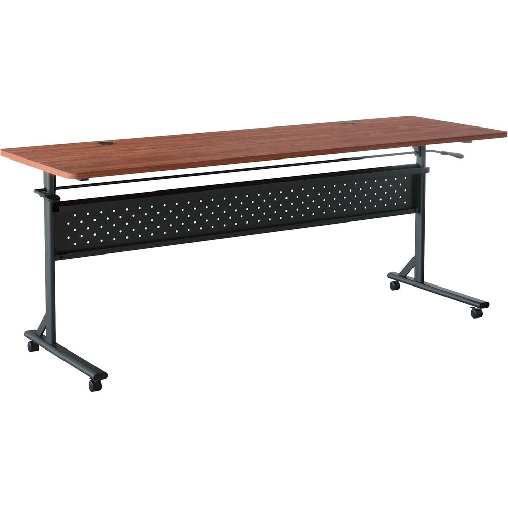Image of Lorell Table,Flip/Nesting,w/Modesty Panel,72"x24"x29-1/2",Cherry