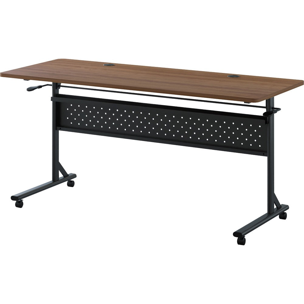 Image of Lorell Table,Flip/Nesting,w/Modesty Panel,60"x24"x29-1/2",Walnut