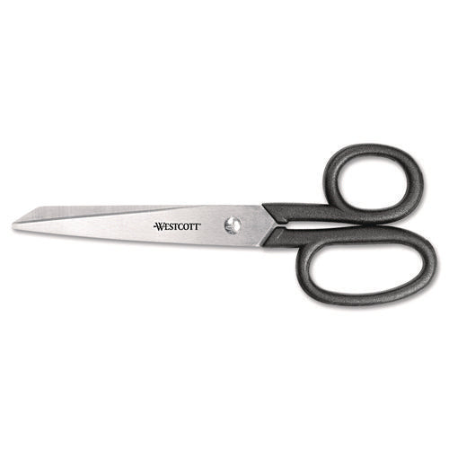 Image of Westcott® Kleencut Stainless Steel Shears, 7" Long, 3.31" Cut Length, Straight Black Handle