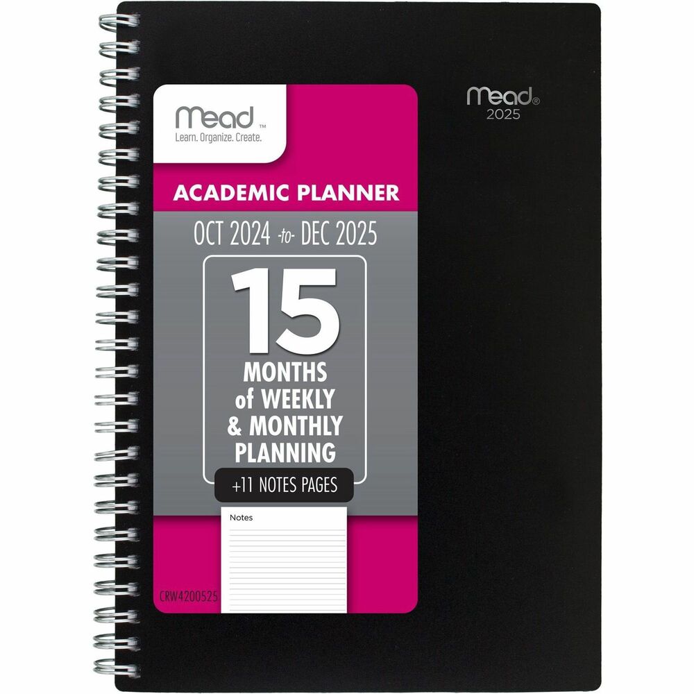 Image of AT-A-GLANCE Planner,Wkly/Mthly,15Mths,Oct-Dec,5-1/2"x8-1/2"Page,BK