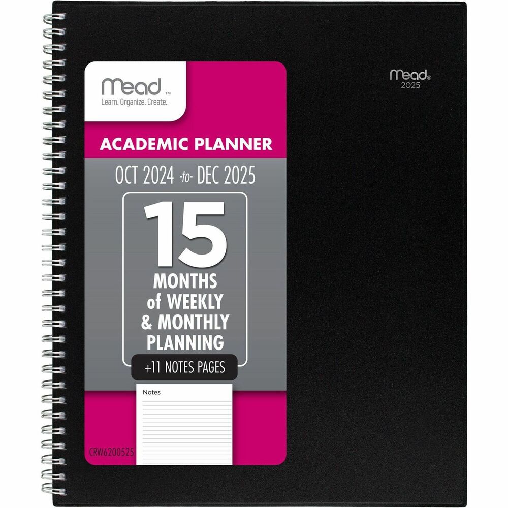 Image of AT-A-GLANCE Planner,Wkly/Mthly,15Mths,Oct-Dec,8-1/2"x11"Page,BK