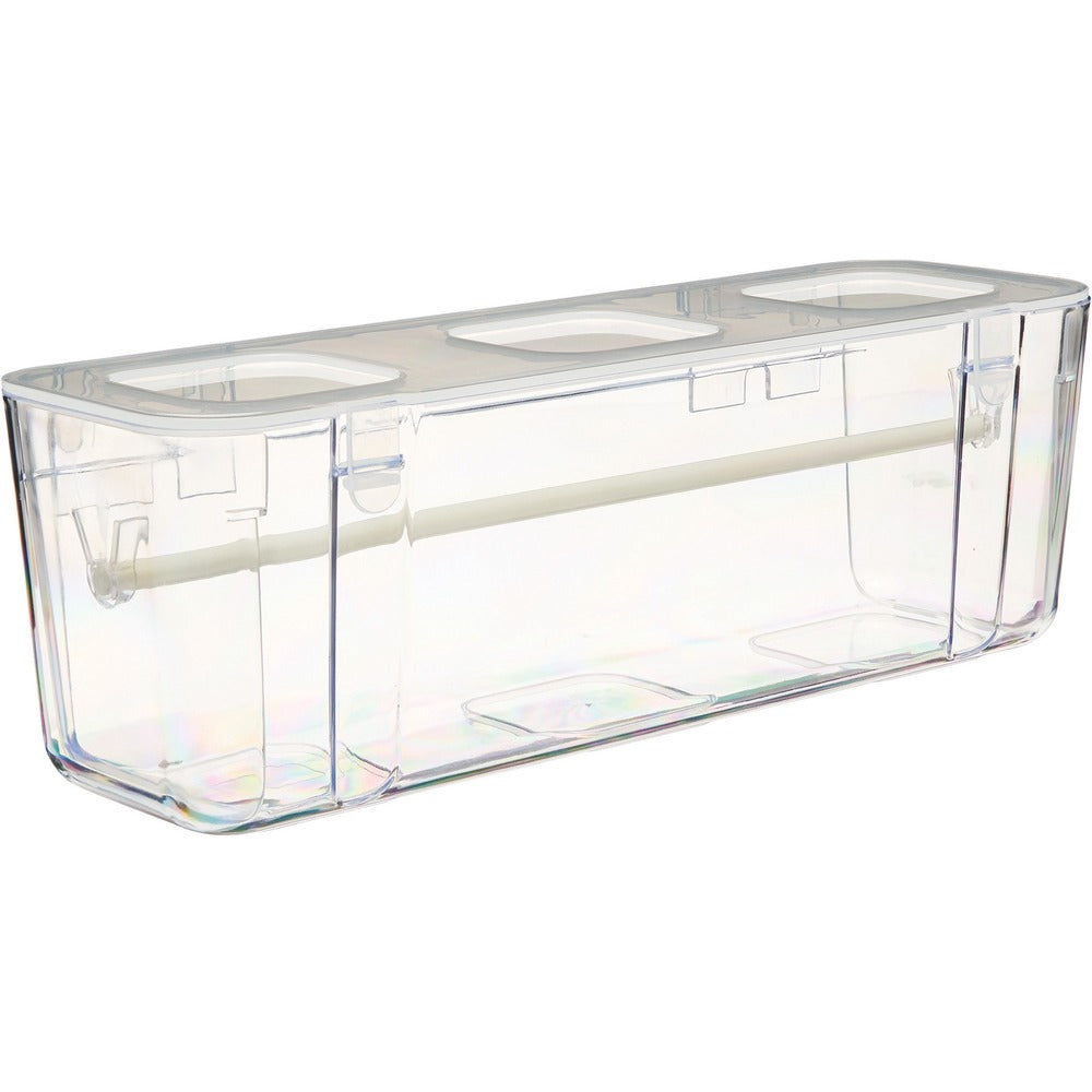 Image of Deflecto Ribbon Dispenser,Snap-Tight Lid,13.3"x4.2"x4.4",Clear