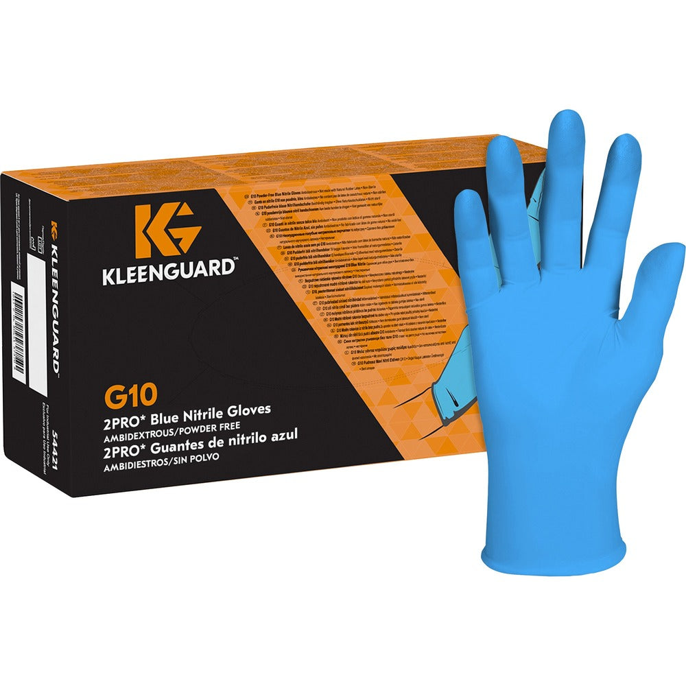 Image of Kimberly-Clark Professional Gloves,Flex,Nitrile,6mil,9-1/2"L,Small,100/BX,Blue