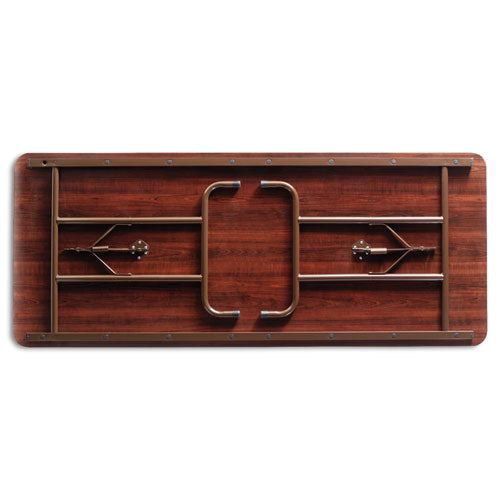 Image of Alera® Wood Folding Table, Rectangular, 71.88w X 29.88d X 29.13h, Mahogany