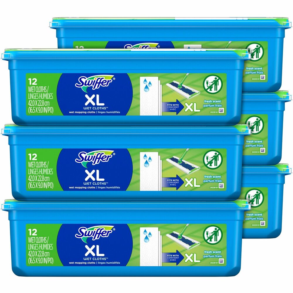 Image of Procter & Gamble Commercial Sweeping Cloths,Refills,f/Sweeper,Wet,12/BX,6BX/CT,WE