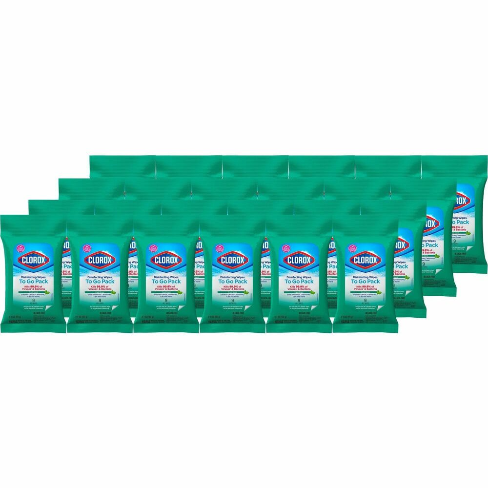 Image of Clorox Company To-Go Wipes,Clorox,Fresh Scent,9 Wipes/PK,24PK/CT,WE