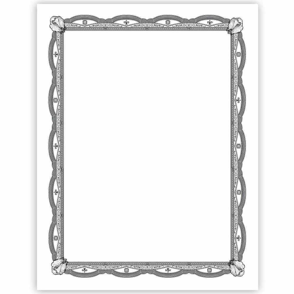 Image of Geographics Certificate,CardStock,Filigree,SilverFoil,11"x8.5",15/PK,MI