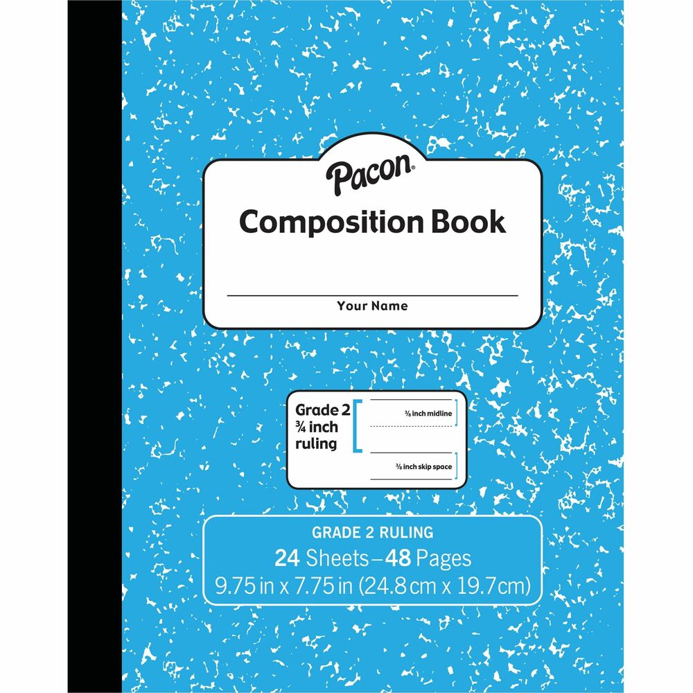 Image of Pacon Composition Book,Grade2,24Shts,48Pgs,9-3/4"x7-1/2",BE