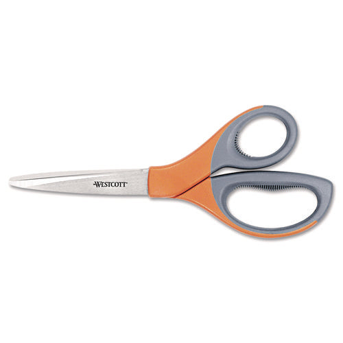 Image of Westcott® Elite Series Stainless Steel Shears, 8" Long, 3.5" Cut Length, Straight Orange Handle