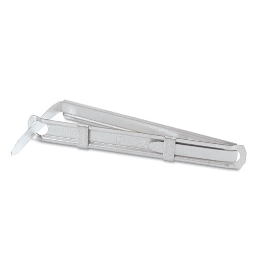 Image of ACCO Premium Two-Piece Two-Prong Paper Fastener Base and Compressor Sets, 1" Capacity, 2.75" Center to Center, Silver, 50/Box