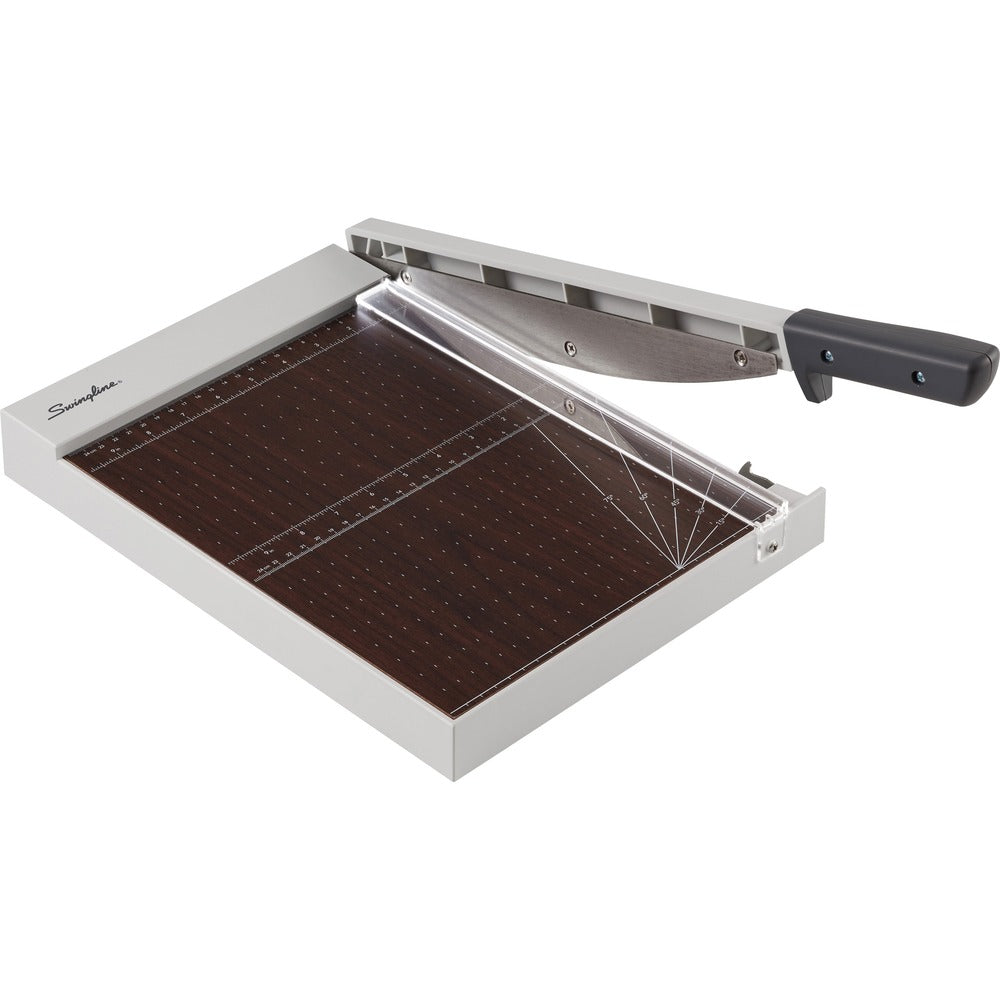 Image of Swingline Paper Cutter, w/LED, Wood, 10 Sht Cap, 12"L,GY