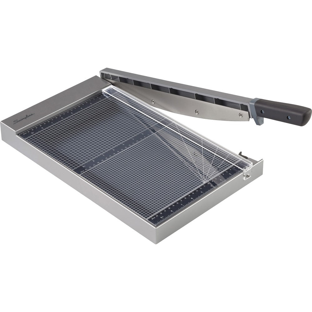 Image of Swingline Paper Cutter, w/LED, Glass, 15 Sht Cap, 15"L,GY