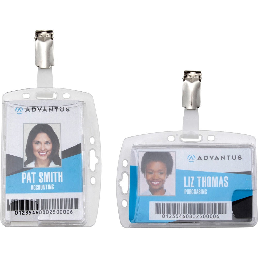 Image of Advantus Corp. Badge Holder,w/RotatingClip,Vertical/Horizontal,25/PK,CL