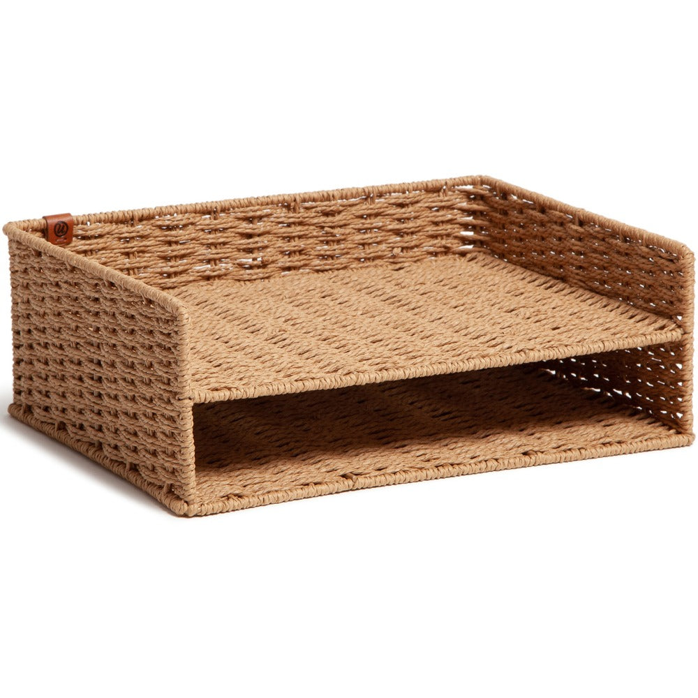 Image of U Brands Paper Tray, 2 Tier, Woven, BN