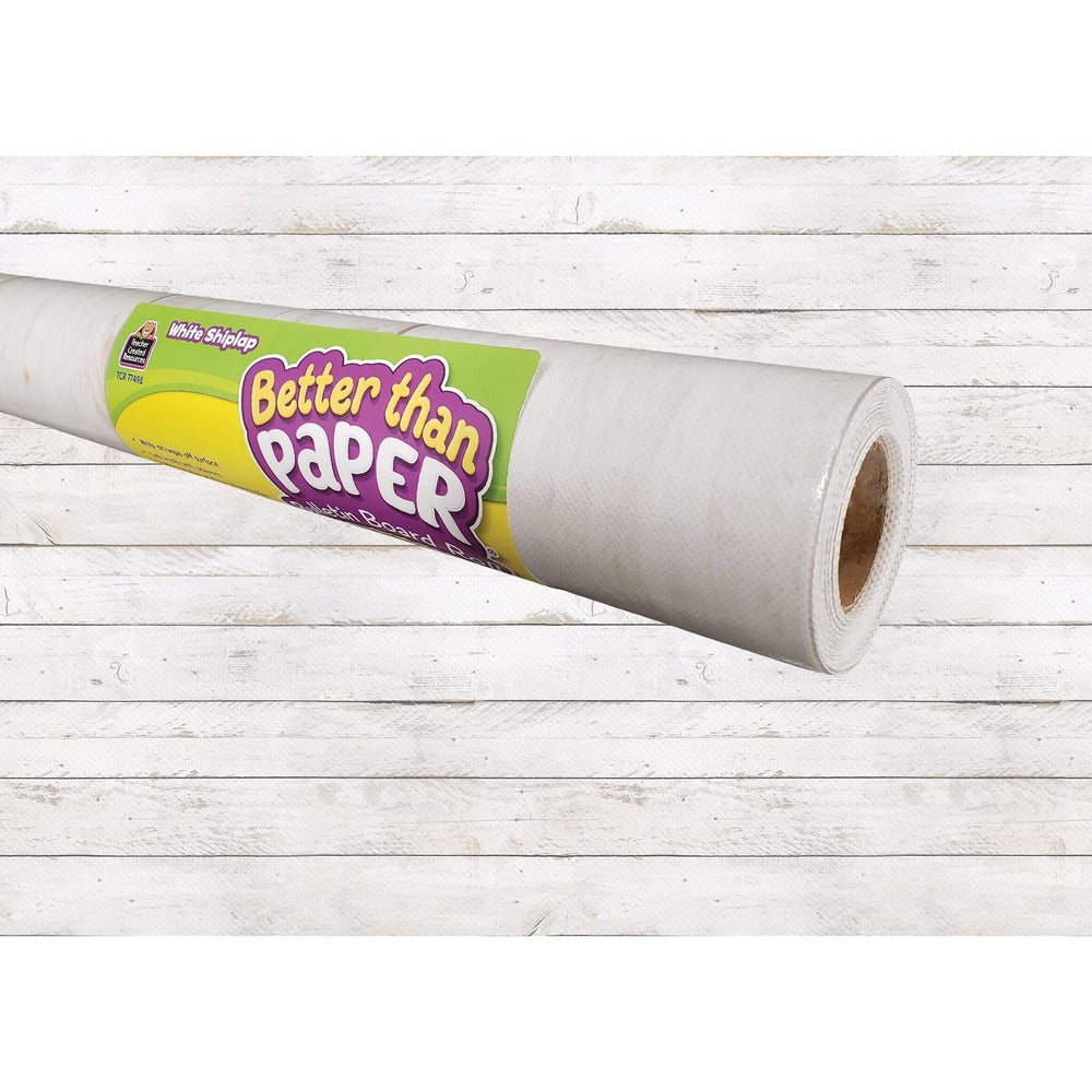 Image of Teacher Created Resources Bulletin Board Roll, 4'Wx12'H, White Shiplap