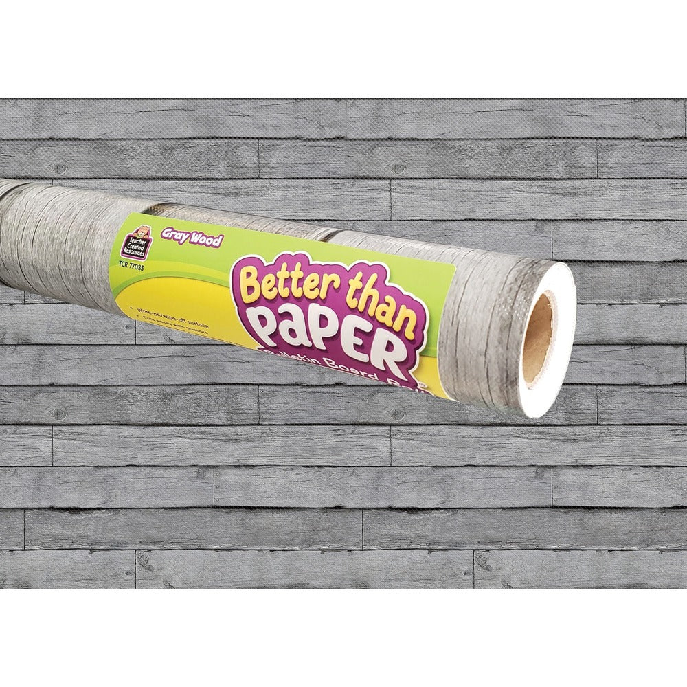 Image of Teacher Created Resources Bulletin Board Roll, 4'Wx12'H, Gray Wood
