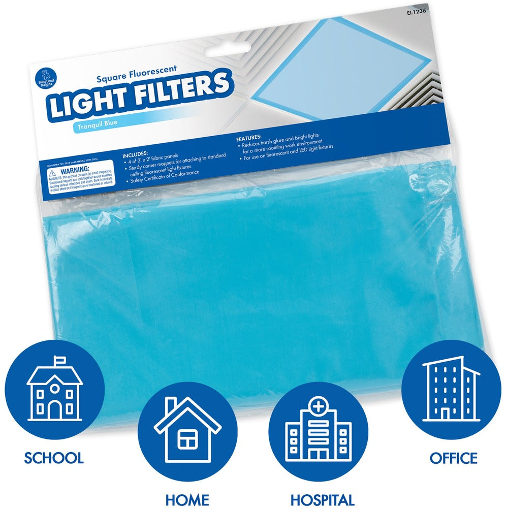 Image of Educational Insights Inc Light Filters, f/Fluorescent/LED,Tranquil Blue,4/PK,Multi