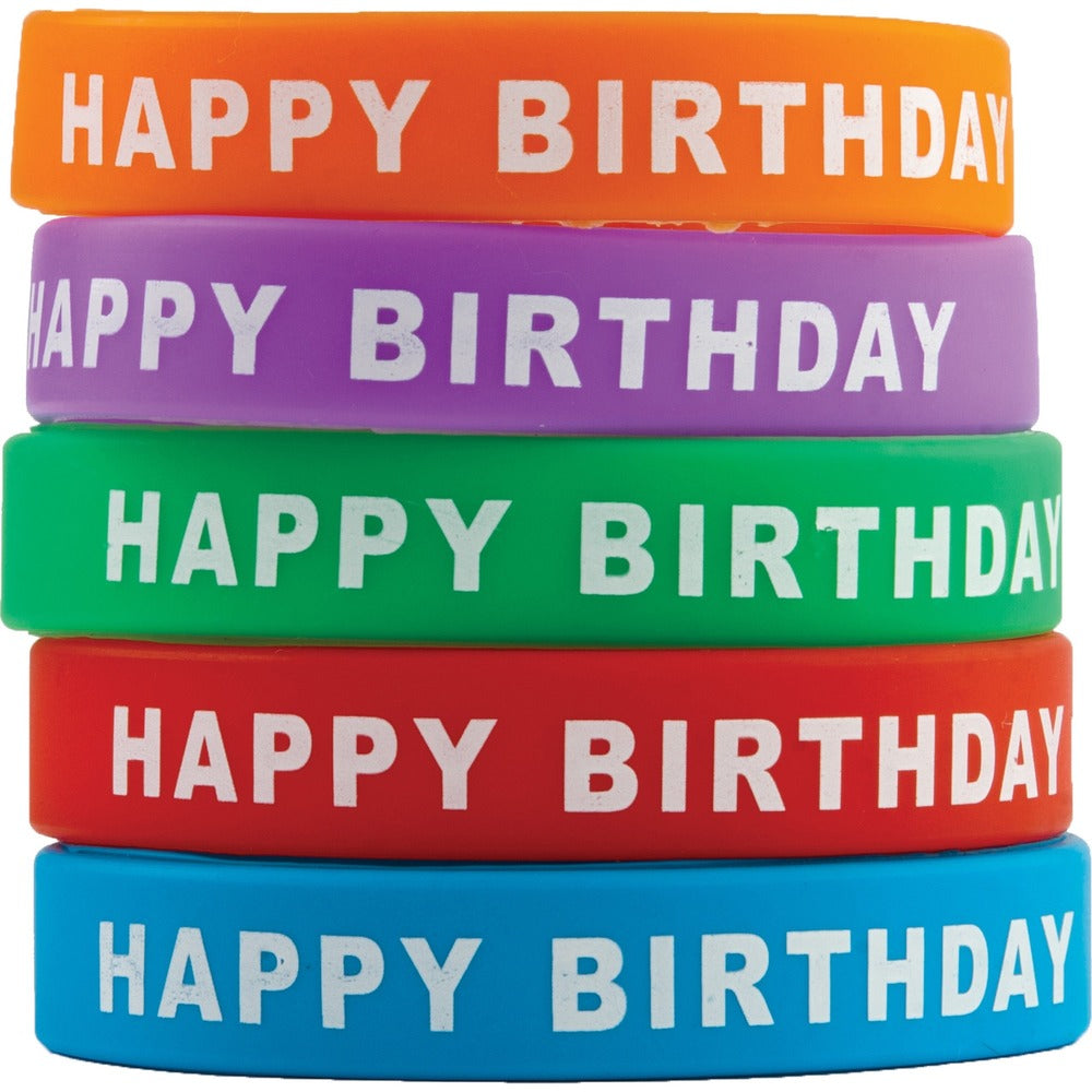 Image of Teacher Created Resources Wristbands,"Happy Birthday",7-1/4" Circum,10/ST,AST
