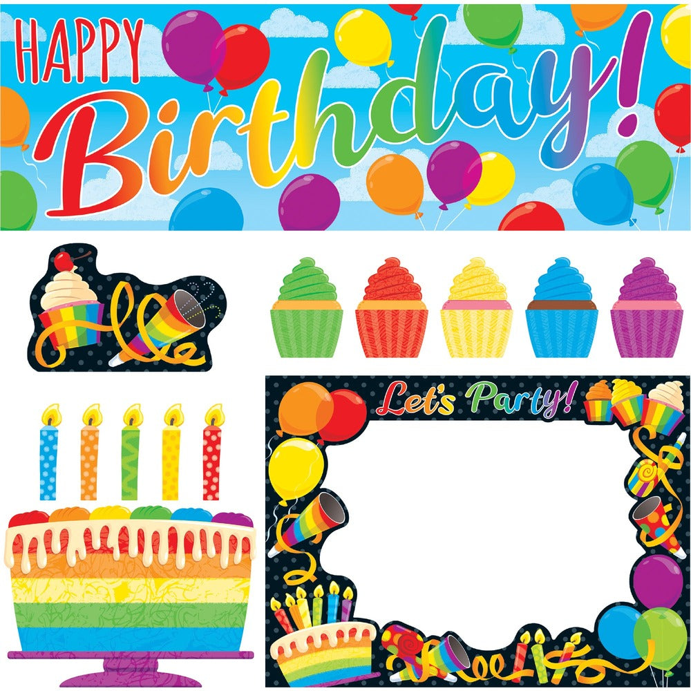 Image of Trend Enterprises Birthday Decoration, Write-on/Wipe-off, 30 Pcs, Multi
