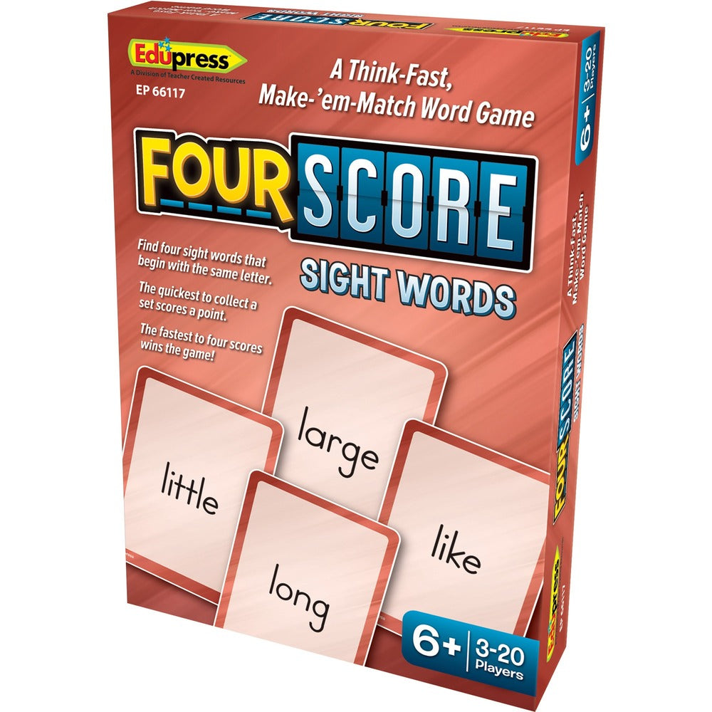 Image of Teacher Created Resources Game, Four Score, Sight Words, Ages 6+, 3-20 Players, Multi
