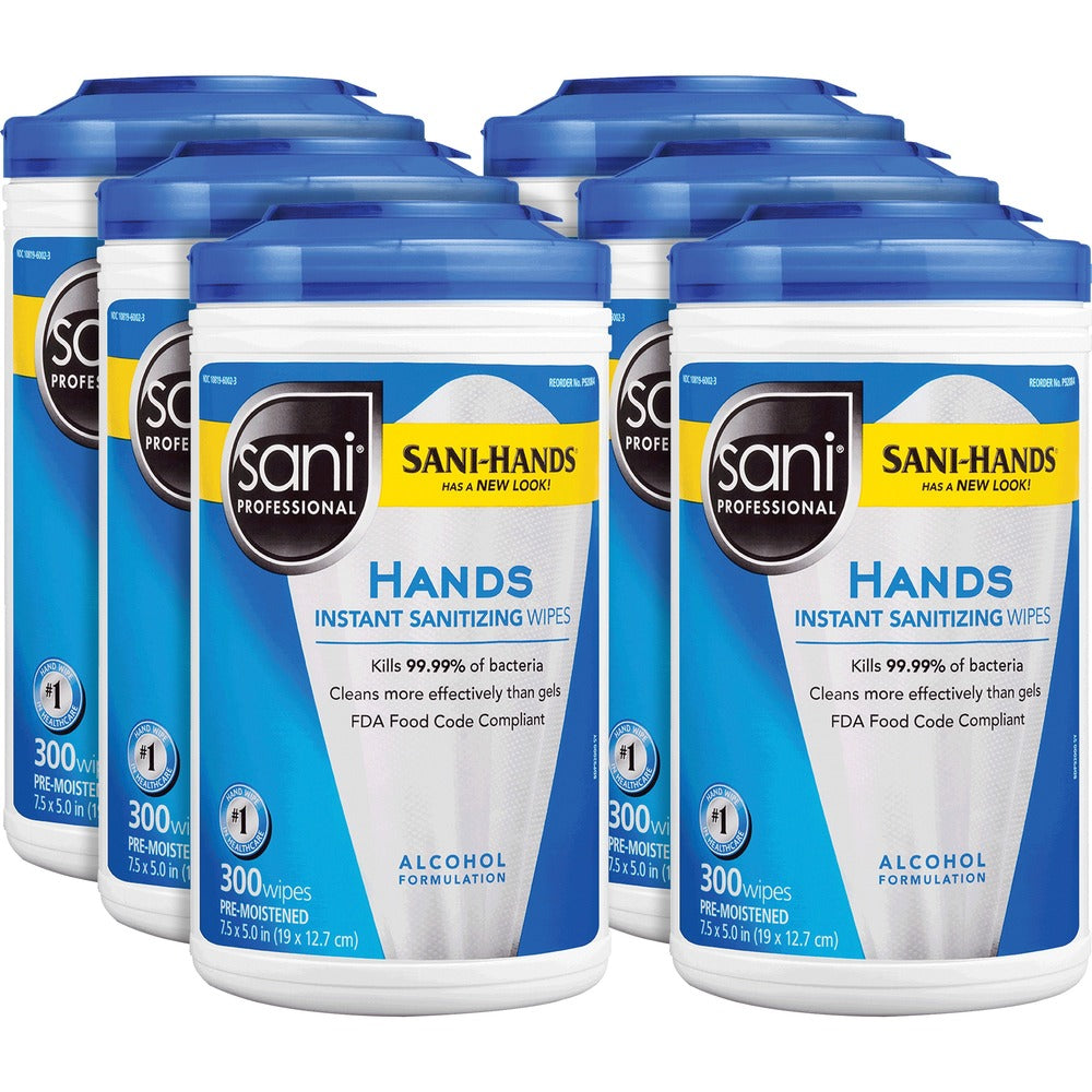 Image of PDI HC Professional Hand Sanitizing Wipes, 300 Wipes/Tub, 6/CT, WE
