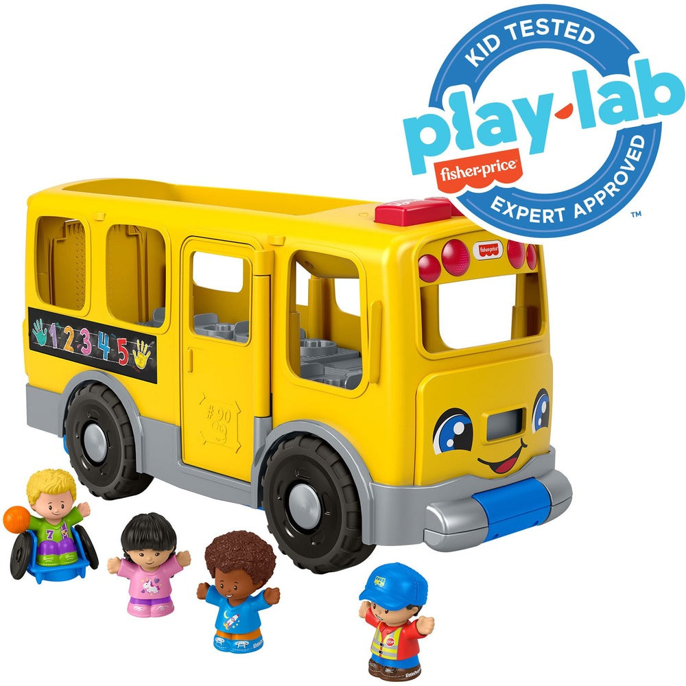 Image of Fisher-Price Toy Bus, w/Songs/Lights, Ages 1-5, 4 Figures, Yellow