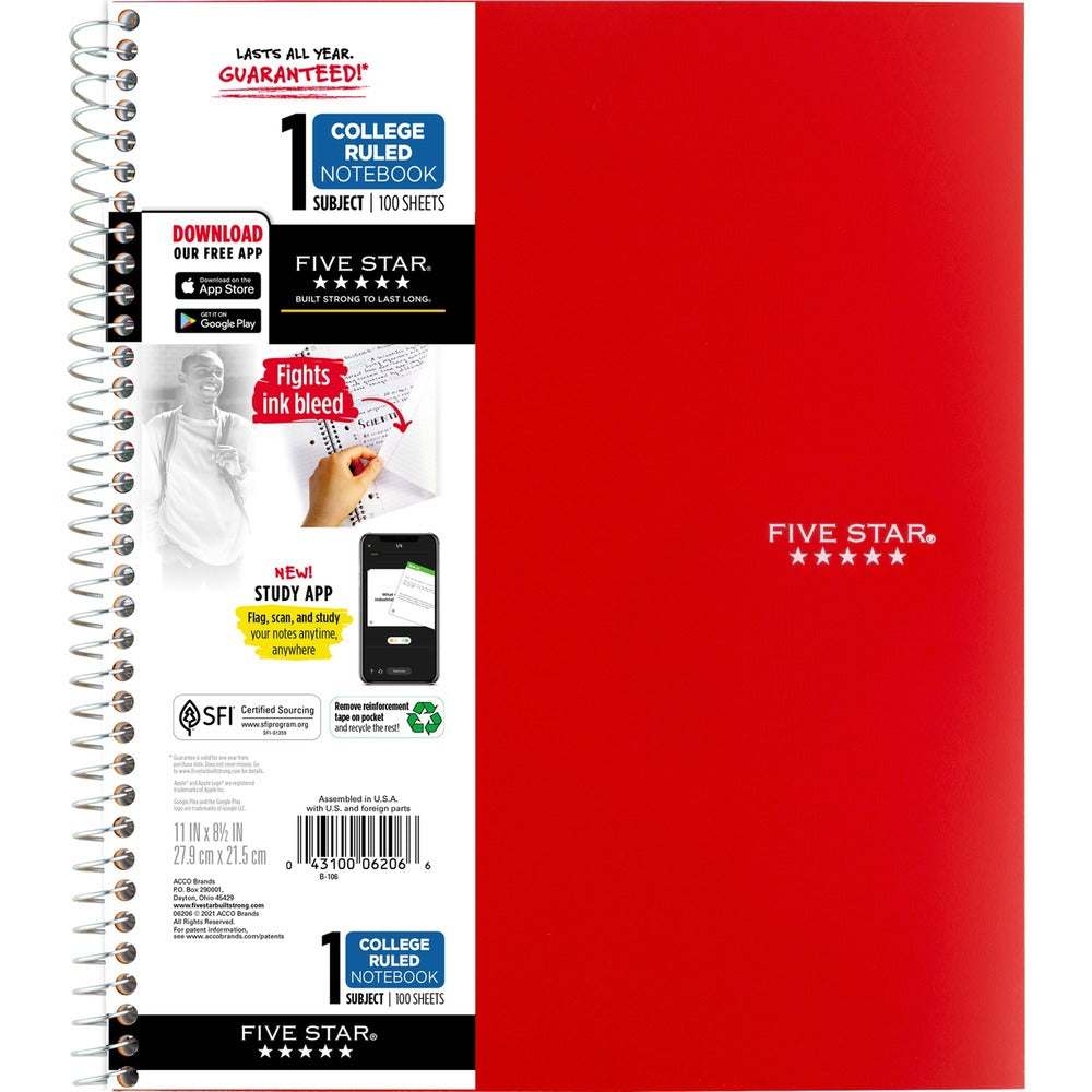 Image of Mead Notebook,1 Subject,100 Shts,College Ruled,Wirebound,RD