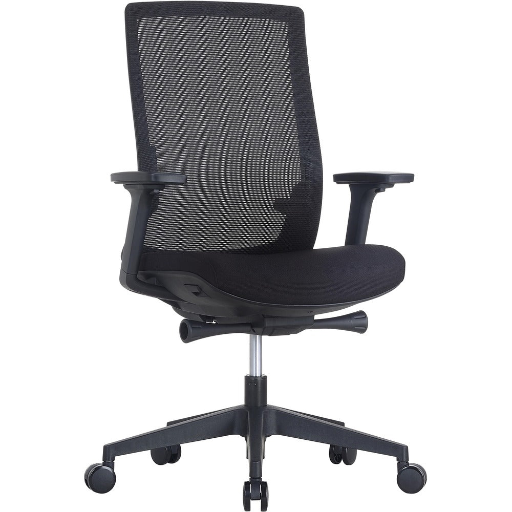 Image of Lorell Mid-back Chair,Mesh,28-1/4"x16-1/2"-18-1/4"x39"-41-3/4",BK