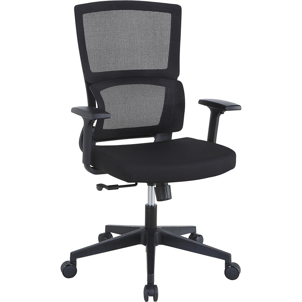Image of Lorell Mid-back Chair,Mesh,Lumbar,28"x26-3/4"x40"-43-3/4",BK