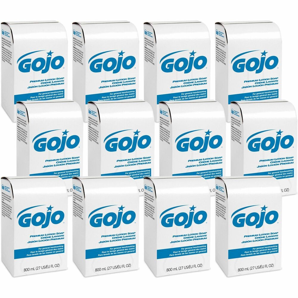 Image of Gojo Soap Refills,Lotion,f/Bag-in-Box Dispenser,800ml,12/CT,Gold
