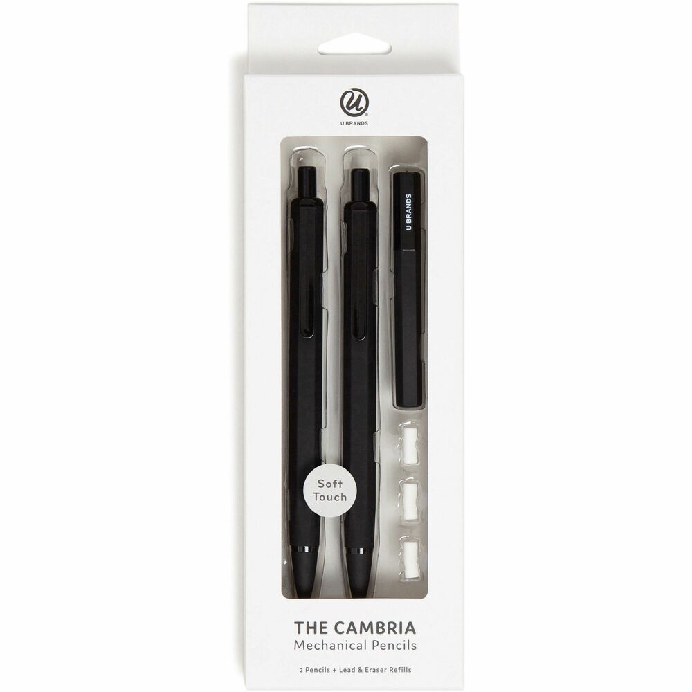 Image of U Brands Pencils,Mechanical,No. 2,w/Lead/Erasers,2/PK,BK