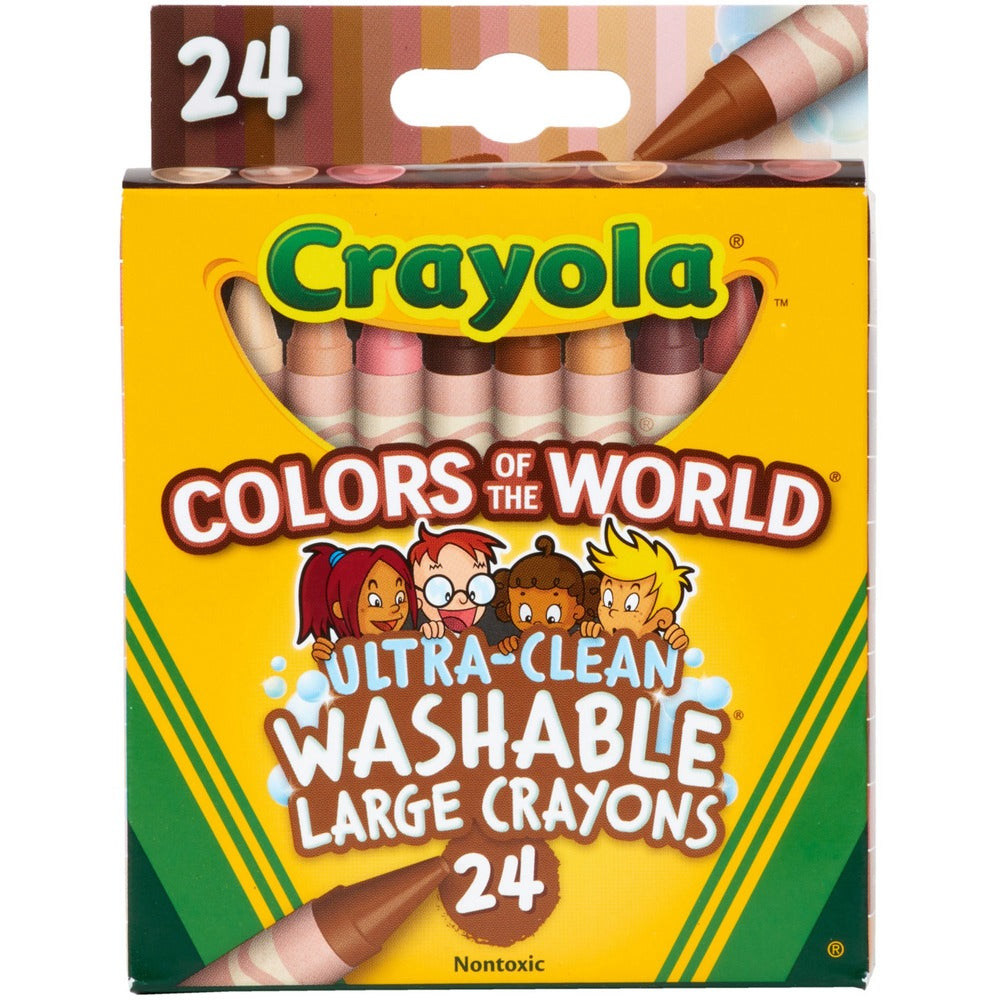 Image of Crayola Crayons,Ultra Clean,ColorsofWorld,24Colors,lLarge,24/PK,AST