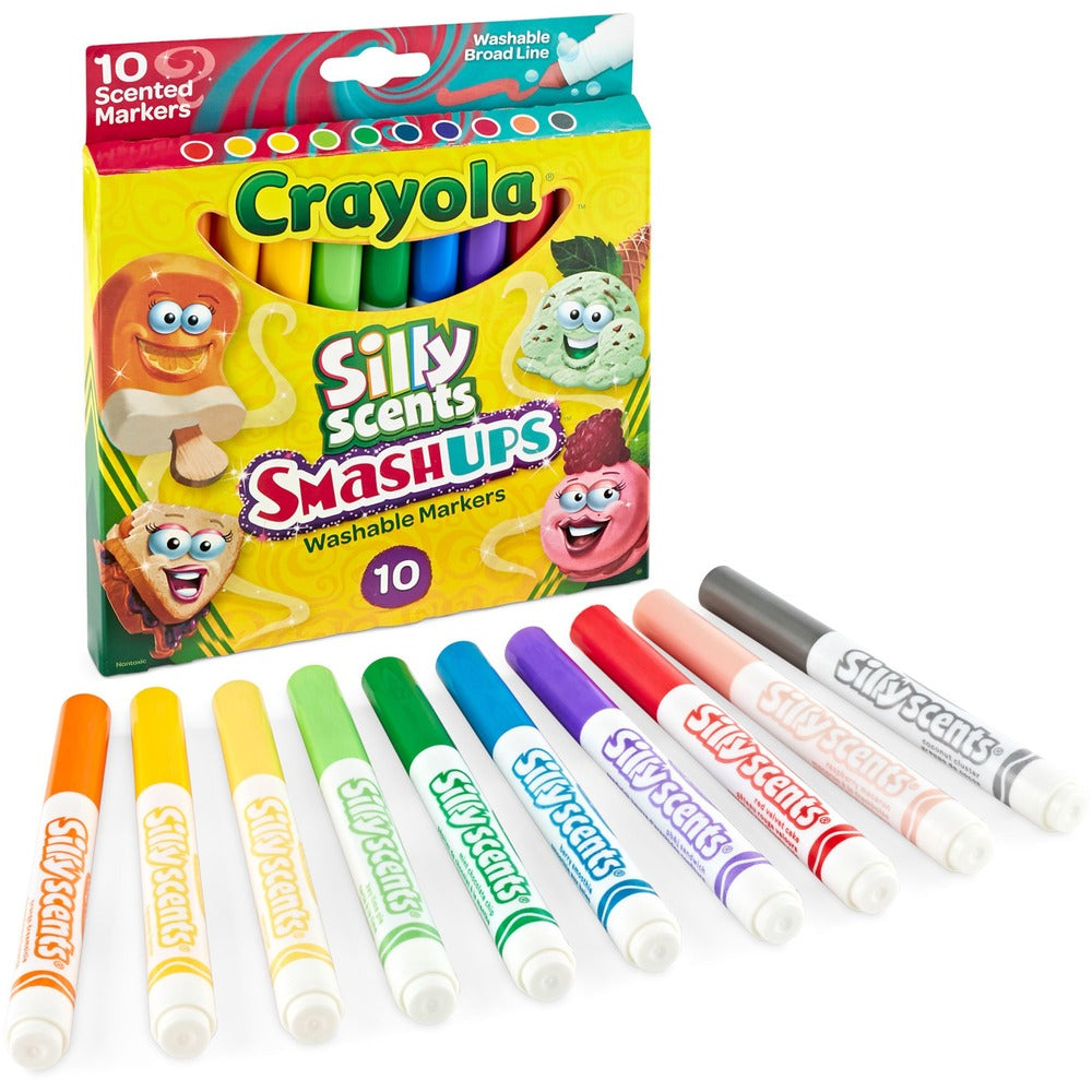 Image of Crayola Markers,Silly Scents Smash Ups,Broad,Washable,10/PK,AST
