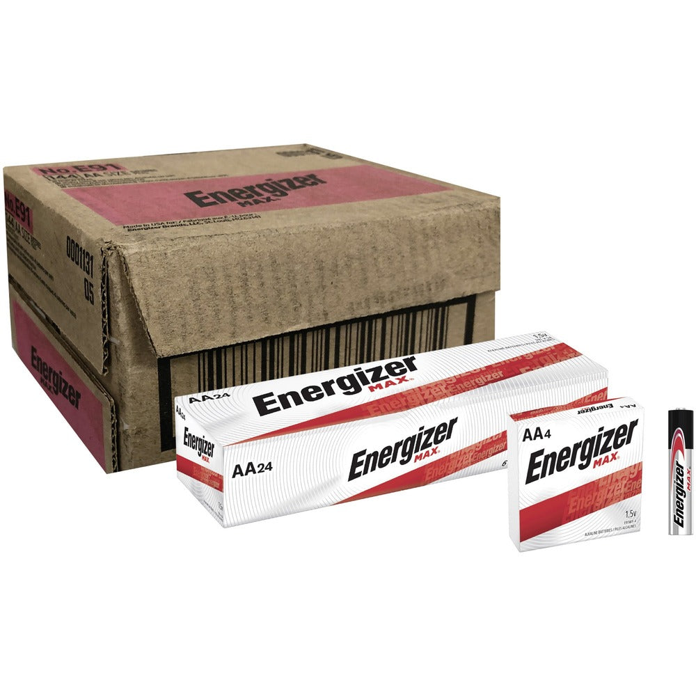 Image of Eveready Battery Co Inc Batteries,AA,Energizer,Alkaline,4/PK,6PK/BX,6BX/CT,BK/SR