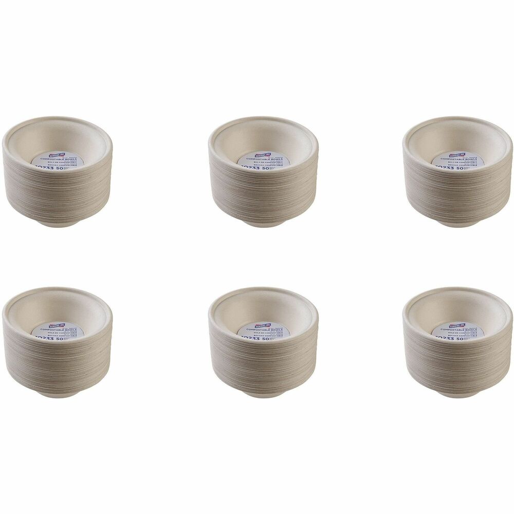 Image of Genuine Joe Bowls, Compostable, 12oz, 50/PK, 20PK/CT, Natural