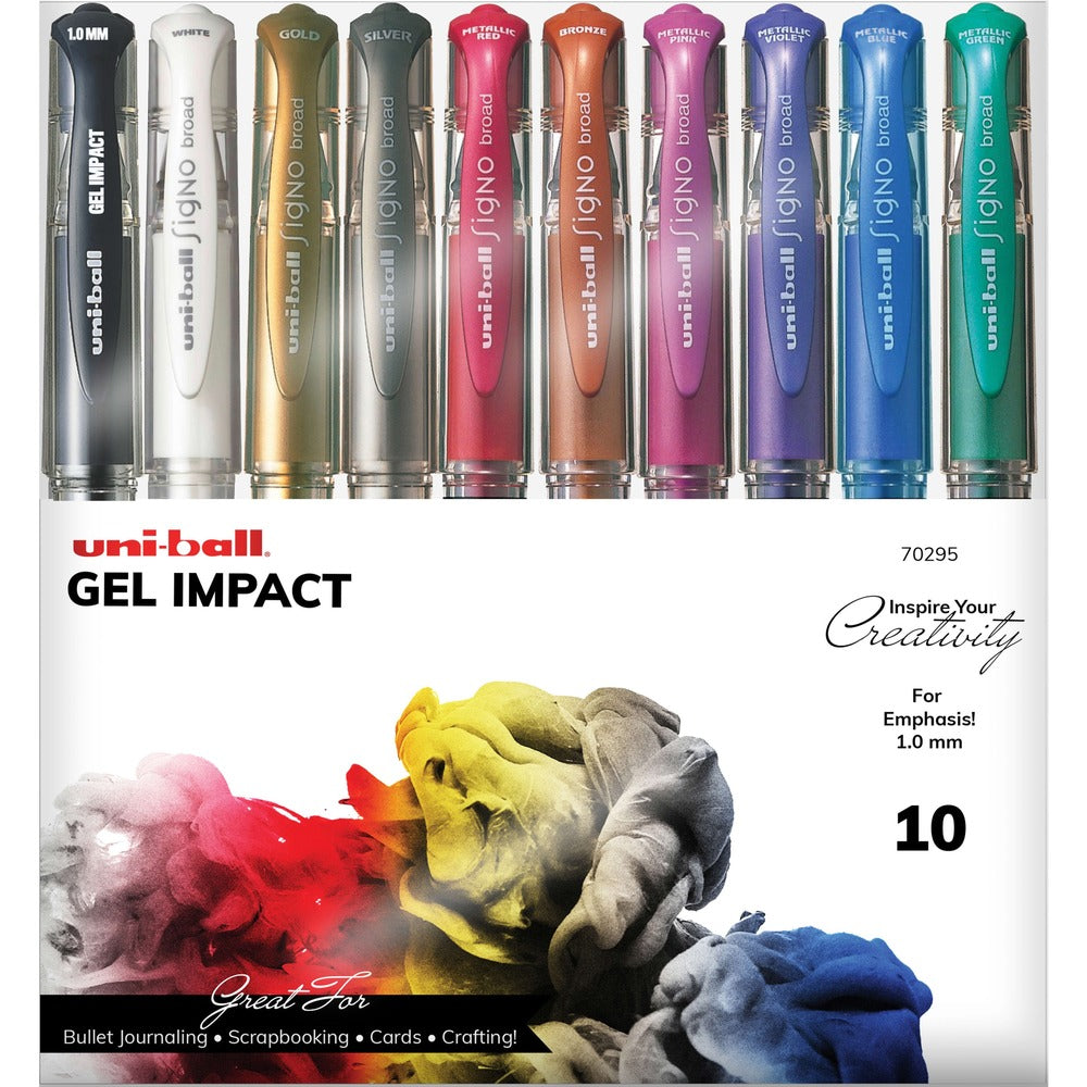 Image of uni-ball Corporation Pen, Signo Gel, 1.0mm, Metallic, 10/PK, AST