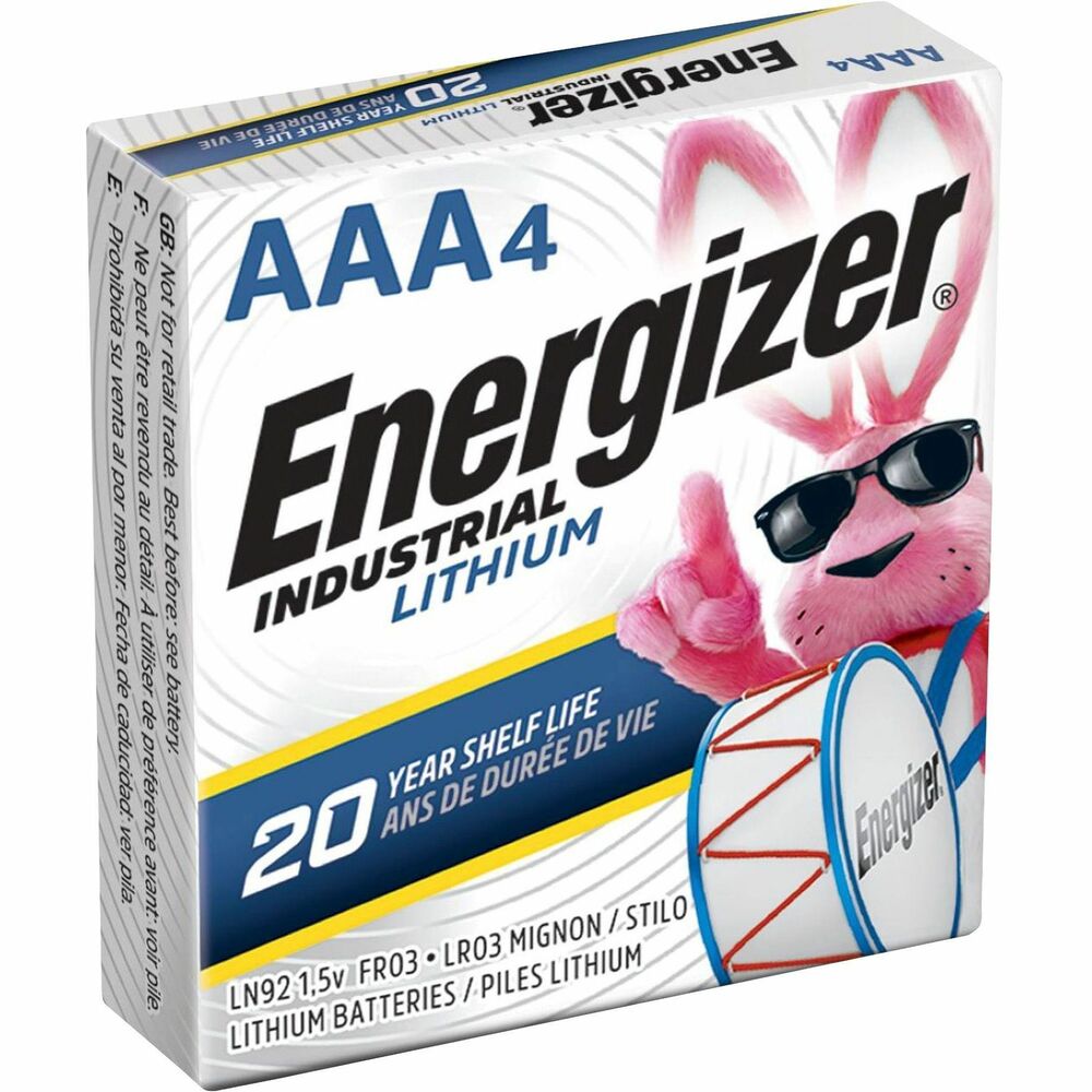 Image of Eveready Battery Co Inc Batteries,Lithium,Industrial,AAA,4/PK,Silver