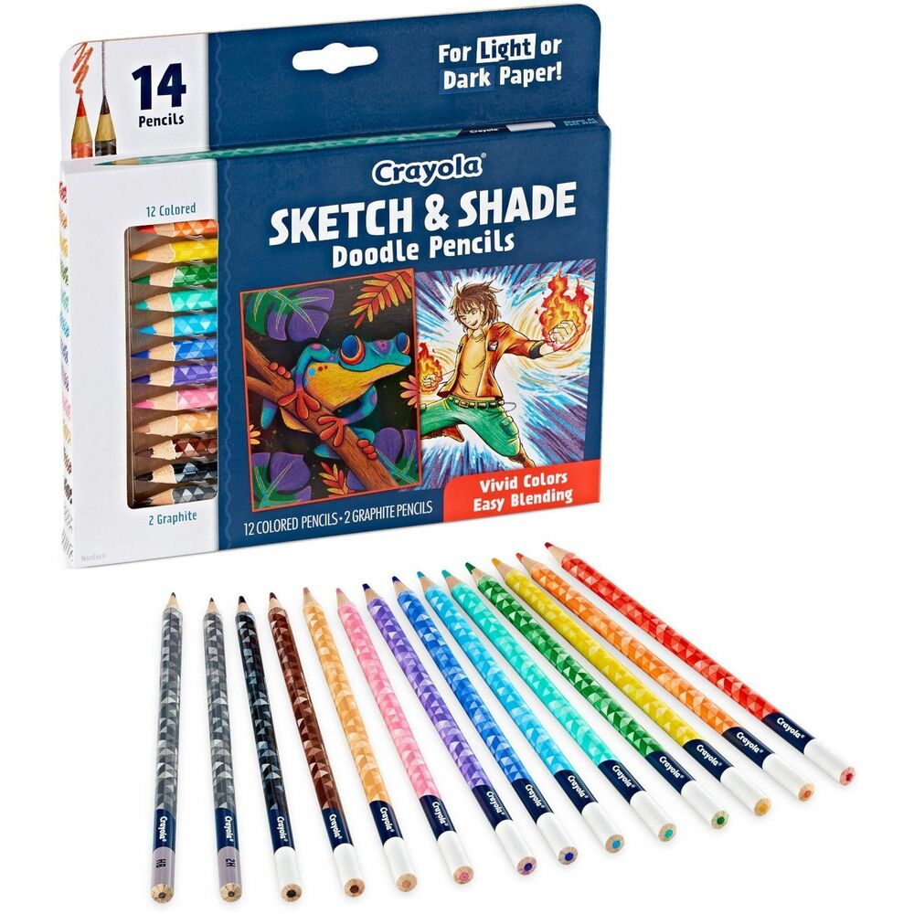 Image of Crayola Pencils,Sketch/Shade,12 Colors/2 Graphite-2H/HB,14/PK,AST