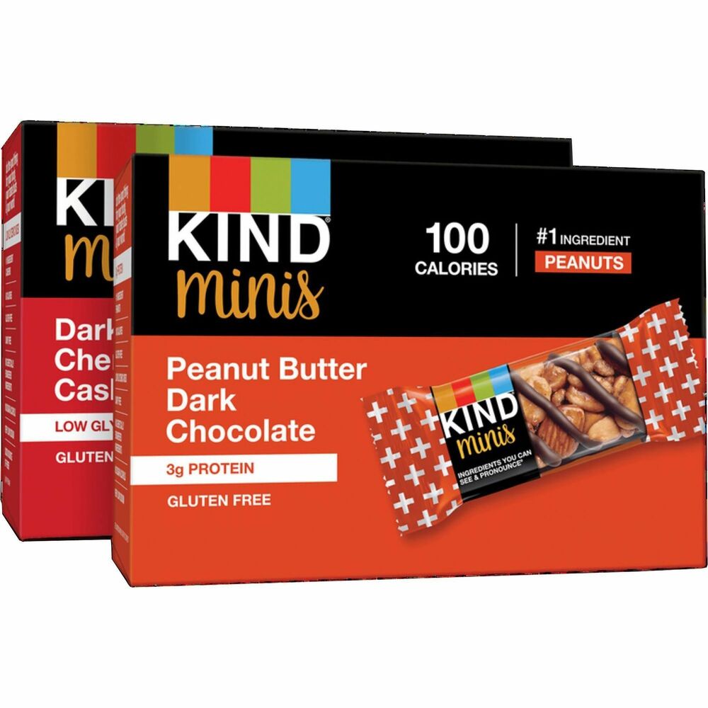 Image of Kind LLC dba Kind Snacks Snack Bars,Mini,PB-DChoc/DChoc-Cherry-Cashew,20g,20/BX