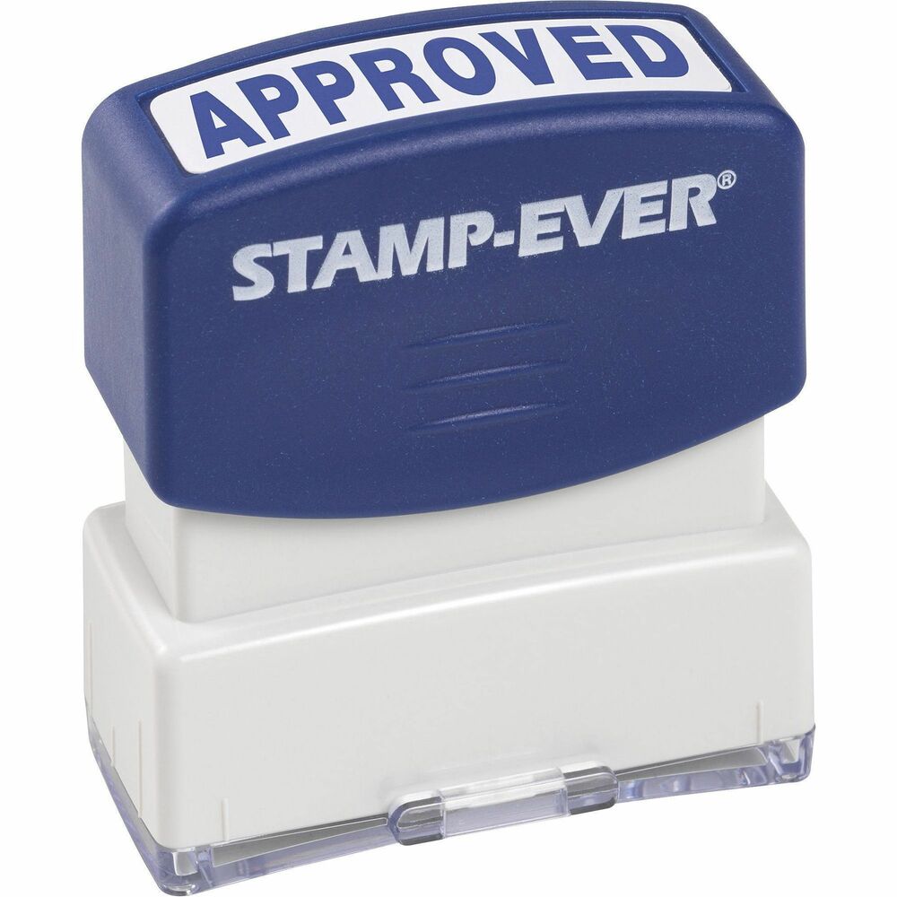 Image of Trodat USA Stamp, Pre-Inked, "APPROVED", 9/16"x1-11/16" Imp, Blue
