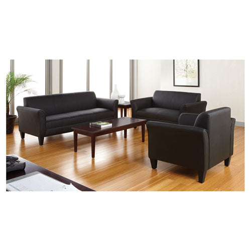 Image of Alera® Alera Reception Lounge Sofa Series, Three-Cushion Sofa, 77" x 31.5" x 32", Black