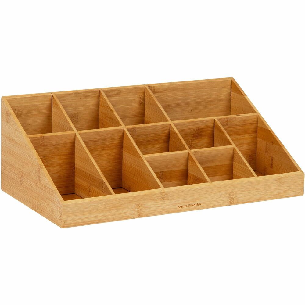 Image of EMS Mind Reader LLC Condiment Organizer,11Compartment,Bamboo,9.5"x18.19"x6.5",BN