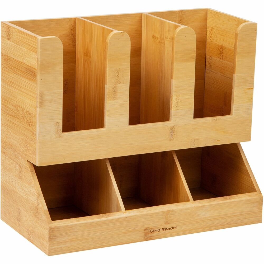 Image of EMS Mind Reader LLC Condiment Organizer,6Compartment,Wood,11.65"x6.57"x13.46",BN