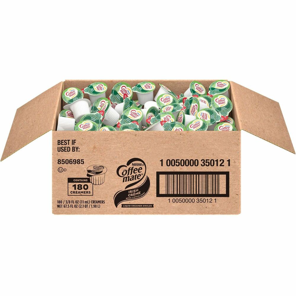 Image of Nestle USA Creamer,Liquid,Irish Creme,0.38oz Singles,180/CT,White