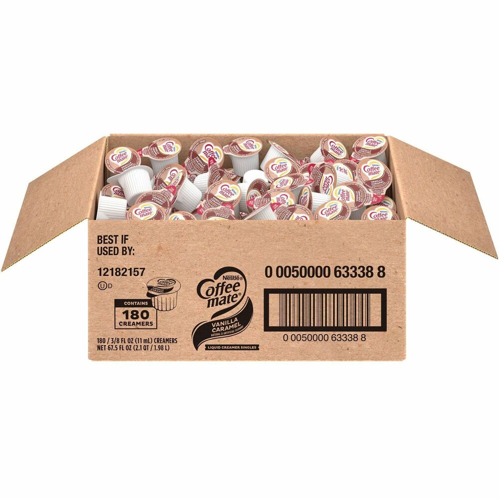 Image of Nestle USA Creamer,Liquid,Vanilla Caramel,0.38oz Singles,180/BX,WE